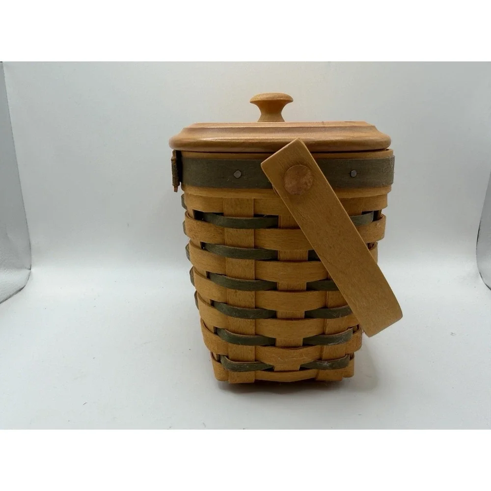 Longaberger Dresden Basket 2001 Hand Painted Lid Plastic Liner Signed